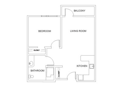 Aspen Ridge One Bedroom Floor Plan